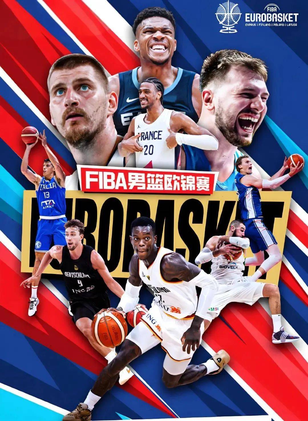 欧锦赛男篮2025完整赛程时间表，2025年FIBA欧洲(zhōu)杯直播，NBA巨星齐聚争霸！